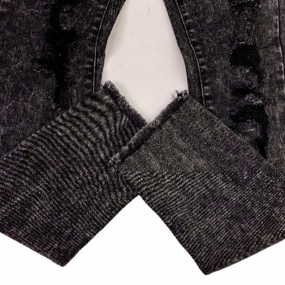 April Distressed Cropped Raw Hem Acid Wash Jeans 7 - Picture 4 of 8